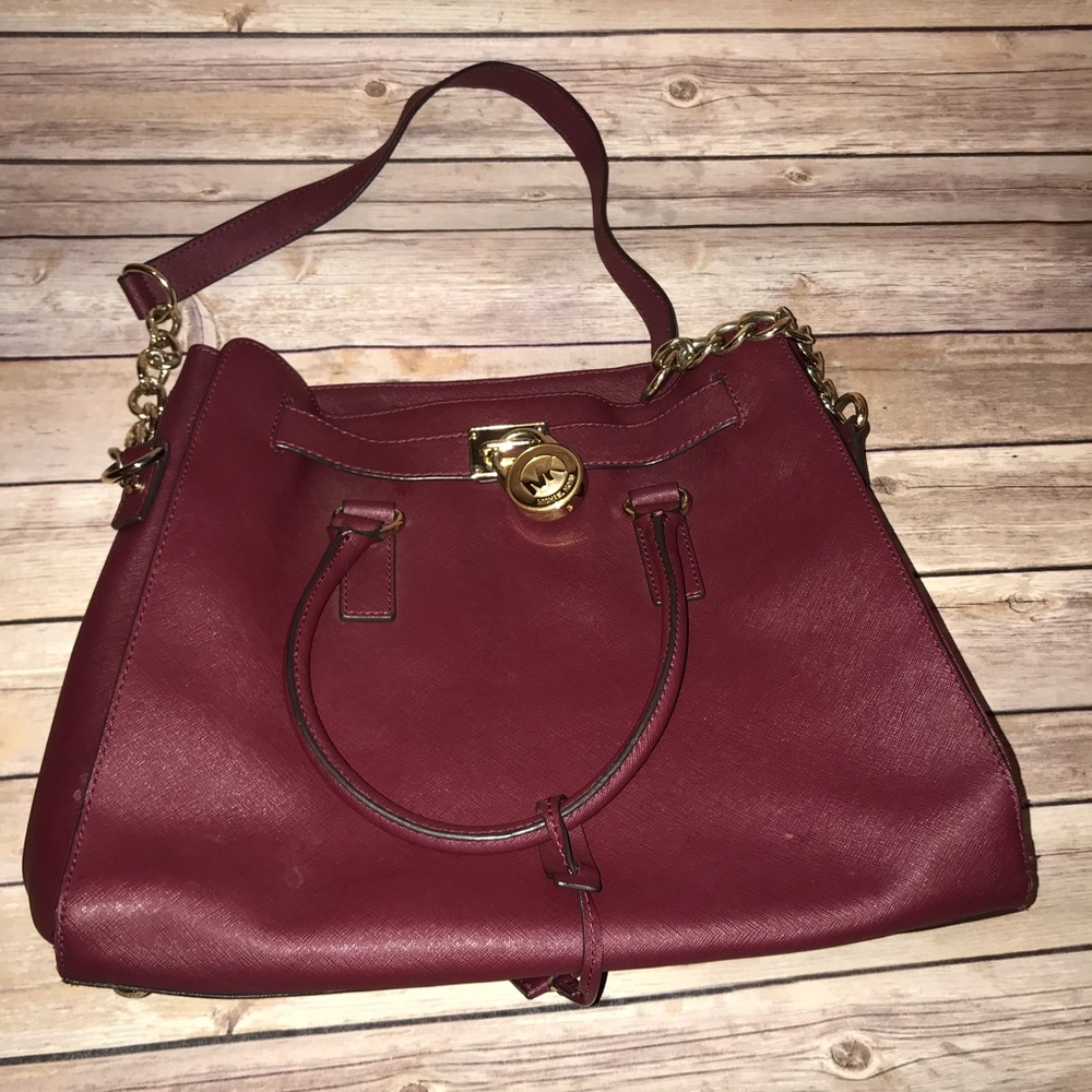 MICHAEL KORS MERLOT HAMILTON TOTE